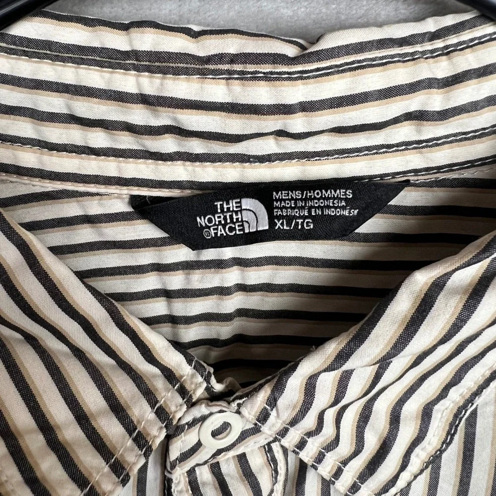 The North Face Mens‎ XL Short Sleeve Button Down Striped Pocket Shirt
